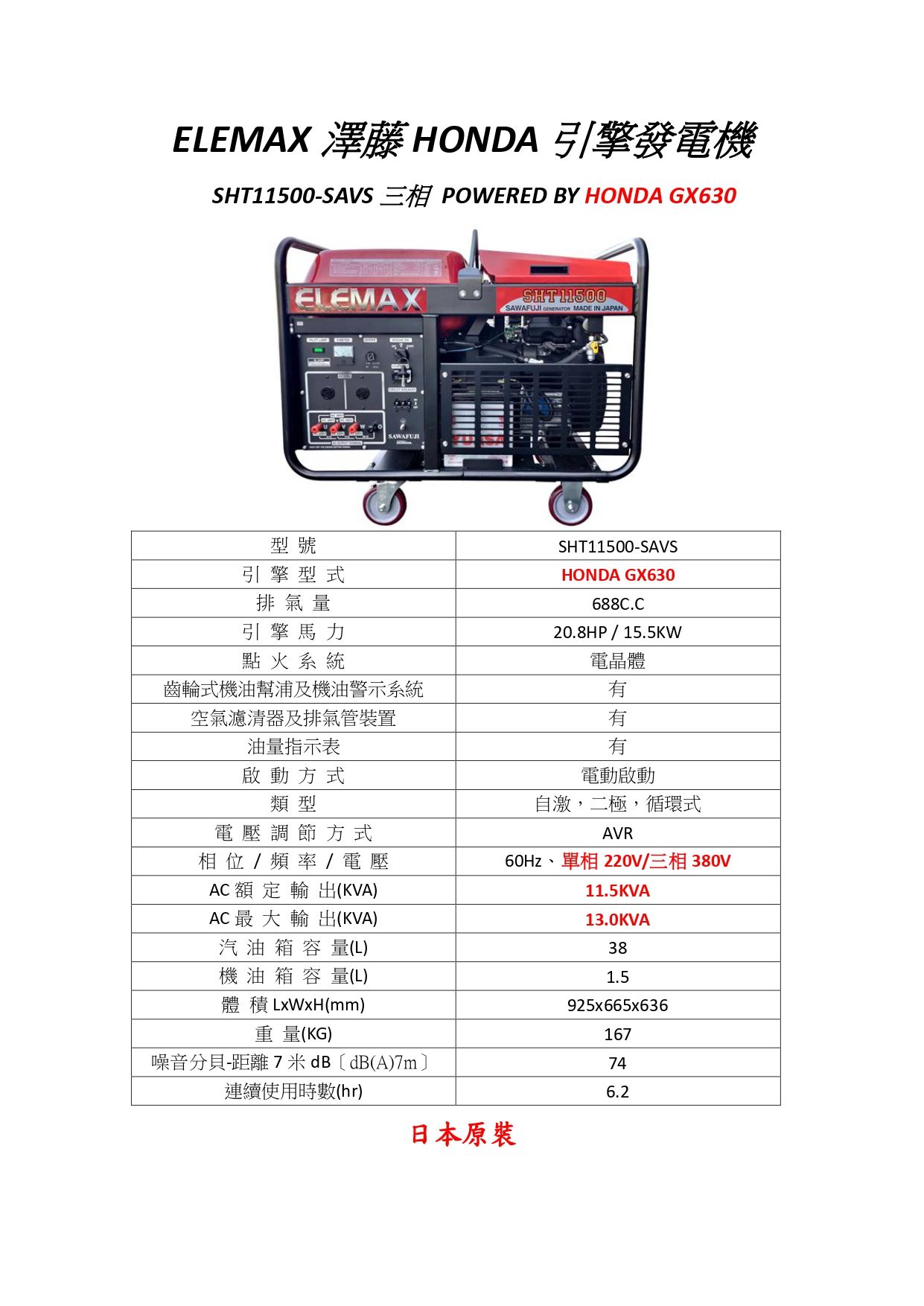 ELEMAX SHT11500-SAVS 發電機規格圖表(中文)_page-0001.jpg
